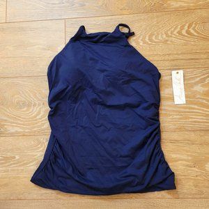 158. Anne Cole top with optional straps. Navy. Size L. NWT.